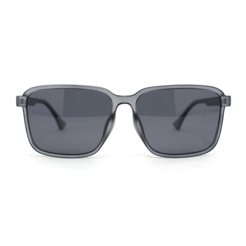 Polarized Rectangular Mens Gentlemanly Simple Frost Plastic Sunglasses