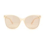 Womens Oversized Thin Plastic Butterfly Style Cat Eye Minimal Sunglasses