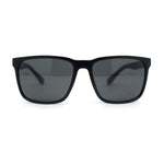 Mens Rectangular Minimal Horn Rim Sporty Gentlemanly Sunglasses