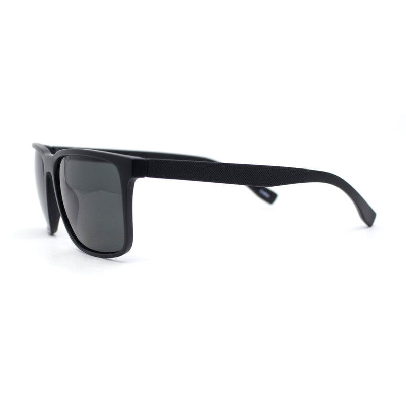 Mens Rectangular Minimal Horn Rim Sporty Gentlemanly Sunglasses