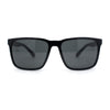 Mens Rectangular Minimal Horn Rim Sporty Gentlemanly Sunglasses