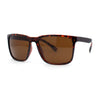 Mens Rectangular Minimal Horn Rim Sporty Gentlemanly Sunglasses