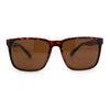 Mens Rectangular Minimal Horn Rim Sporty Gentlemanly Sunglasses