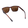 Mens Rectangular Minimal Horn Rim Sporty Gentlemanly Sunglasses