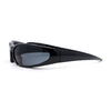 90s Trendy Plastic Narrow Wrap Around Oval Sport Sunglasses