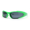 90s Trendy Plastic Narrow Wrap Around Oval Sport Sunglasses