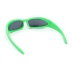 90s Trendy Plastic Narrow Wrap Around Oval Sport Sunglasses