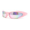 90s Trendy Plastic Narrow Wrap Around Oval Sport Sunglasses