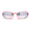 90s Trendy Plastic Narrow Wrap Around Oval Sport Sunglasses