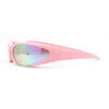90s Trendy Plastic Narrow Wrap Around Oval Sport Sunglasses