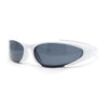 90s Trendy Plastic Narrow Wrap Around Oval Sport Sunglasses