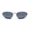 90s Trendy Plastic Narrow Wrap Around Oval Sport Sunglasses