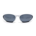 90s Trendy Plastic Narrow Wrap Around Oval Sport Sunglasses