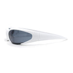 90s Trendy Plastic Narrow Wrap Around Oval Sport Sunglasses