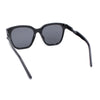 Womens Oversized Designer Horn Rim Twisted Arm Plastic Rectangular Sunglasses