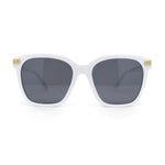 Womens Oversized Designer Horn Rim Twisted Arm Plastic Rectangular Sunglasses