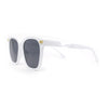 Womens Oversized Designer Horn Rim Twisted Arm Plastic Rectangular Sunglasses