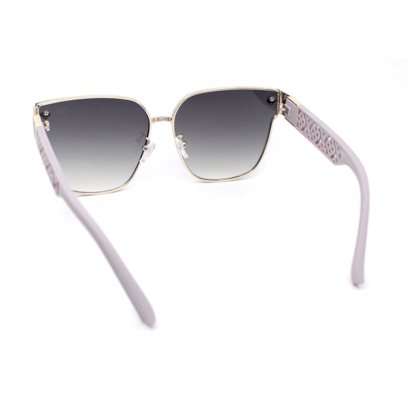 Womens Rimless Metal Rim Horn Rim Rectangle Designer Fashion Sunglasses