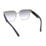 Womens Rimless Metal Rim Horn Rim Rectangle Designer Fashion Sunglasses