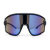 Mens Trendy Oversized Rectangle Shield Color Mirror Plastic Sport Sunglasses