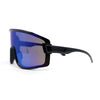 Mens Trendy Oversized Rectangle Shield Color Mirror Plastic Sport Sunglasses