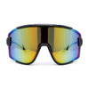 Mens Trendy Oversized Rectangle Shield Color Mirror Plastic Sport Sunglasses