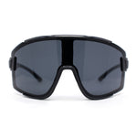 Mens Trendy Oversized Rectangle Shield Color Mirror Plastic Sport Sunglasses