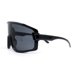 Mens Trendy Oversized Rectangle Shield Color Mirror Plastic Sport Sunglasses