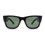 Retro Hipster Thick High Temple Horn Rim Rectangle Sunglasses