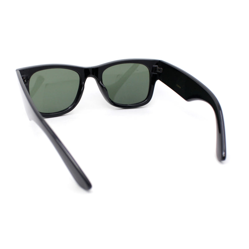 Retro Hipster Thick High Temple Horn Rim Rectangle Sunglasses