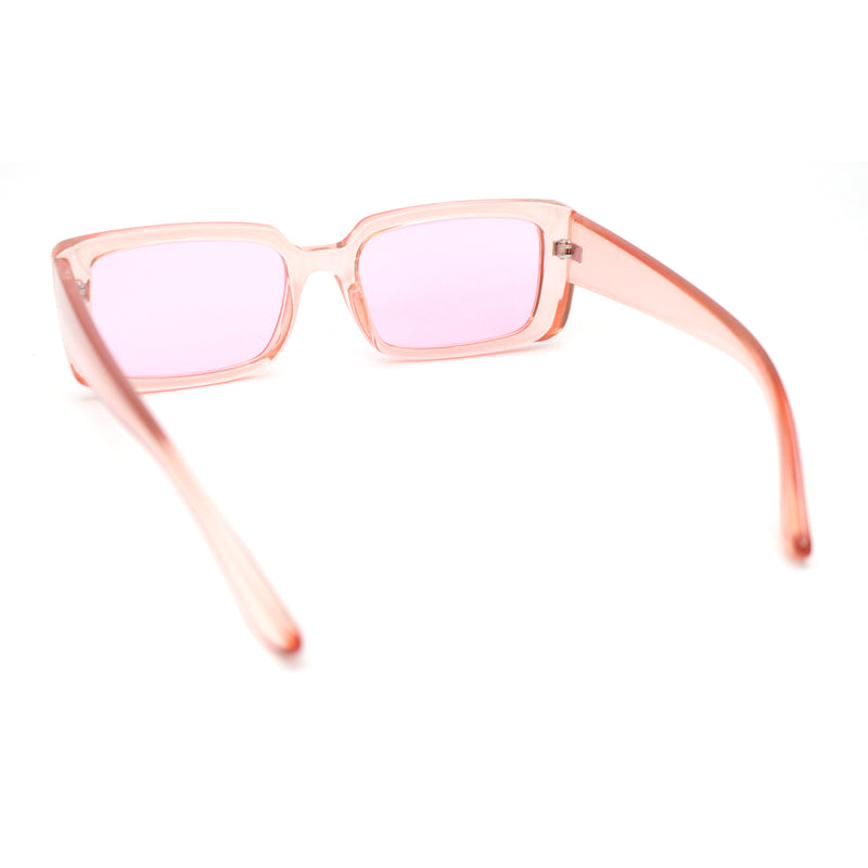 Womens Mod Rectangle Chic Fashion Minimal Thick Plastic Sunglasses