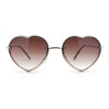 Womens Metal Race Jewel Trim Rimless Heart Shape Hippie Sunglasses