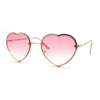 Womens Metal Race Jewel Trim Rimless Heart Shape Hippie Sunglasses