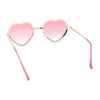 Womens Metal Race Jewel Trim Rimless Heart Shape Hippie Sunglasses