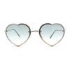 Womens Metal Race Jewel Trim Rimless Heart Shape Hippie Sunglasses