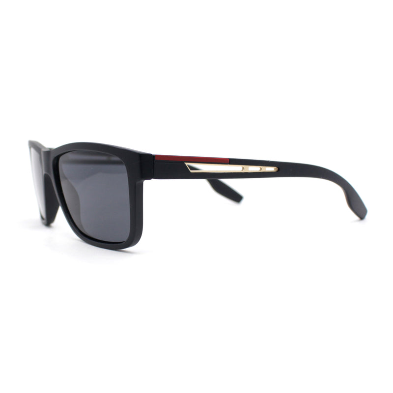 Mens Polarized Antiglare Rectangular Sport Horn Rim Agent Sunglasses