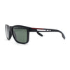 Mens Polarized Antiglare Rectangular Sport Horn Rim Agent Sunglasses