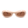 Unique Retro Convex Narrow Oval Luxury Designer Plastic Sunglasses