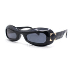 Unique Retro Convex Narrow Oval Luxury Designer Plastic Sunglasses