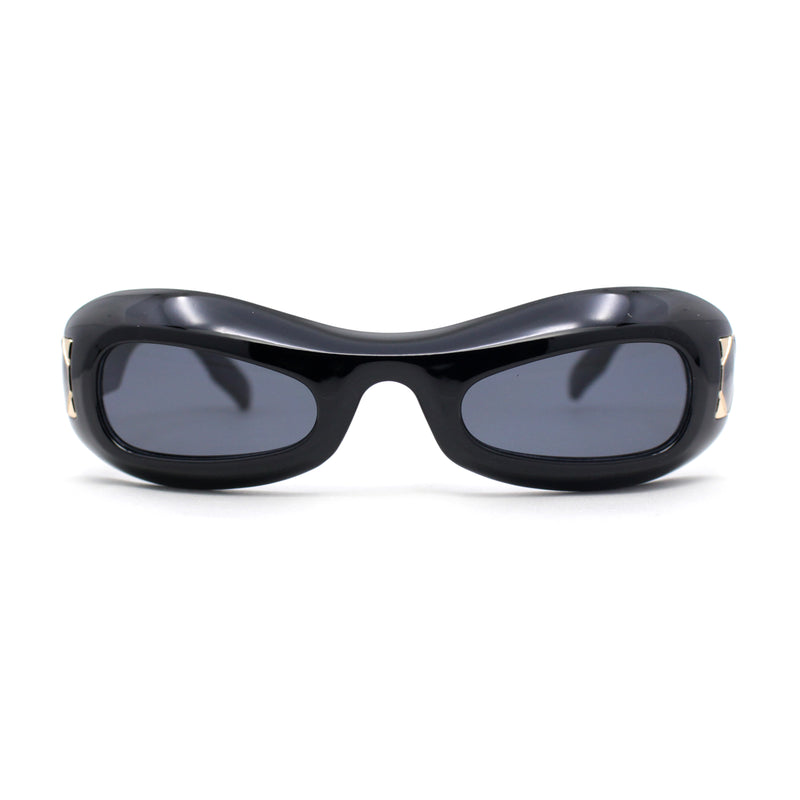 Unique Retro Convex Narrow Oval Luxury Designer Plastic Sunglasses