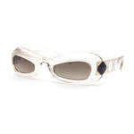 Unique Retro Convex Narrow Oval Luxury Designer Plastic Sunglasses