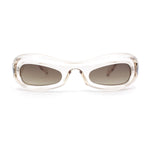 Unique Retro Convex Narrow Oval Luxury Designer Plastic Sunglasses