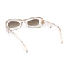 Unique Retro Convex Narrow Oval Luxury Designer Plastic Sunglasses