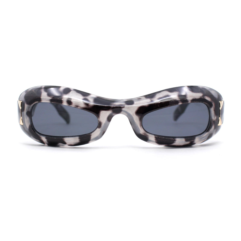 Unique Retro Convex Narrow Oval Luxury Designer Plastic Sunglasses