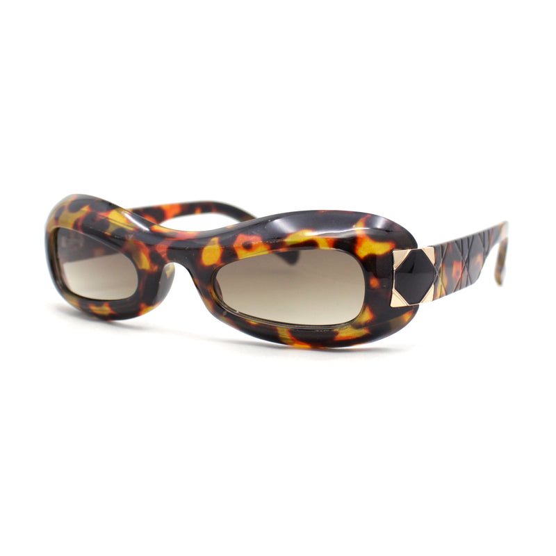 Unique Retro Convex Narrow Oval Luxury Designer Plastic Sunglasses