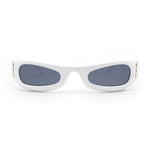 Unique Retro Convex Narrow Oval Luxury Designer Plastic Sunglasses