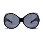 Oversized Round Goggle Style Thick Temple Plastic Dimensional Plastic Sunglasses