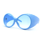 Oversized Round Goggle Style Thick Temple Plastic Dimensional Plastic Sunglasses