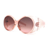 Oversized Round Goggle Style Thick Temple Plastic Dimensional Plastic Sunglasses