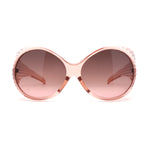 Oversized Round Goggle Style Thick Temple Plastic Dimensional Plastic Sunglasses